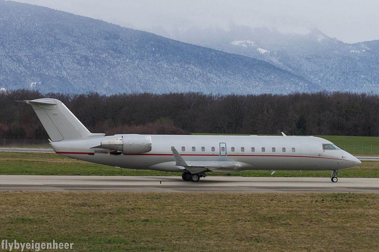 Representative photo of a Challenger 850 — not the aircraft flying this leg