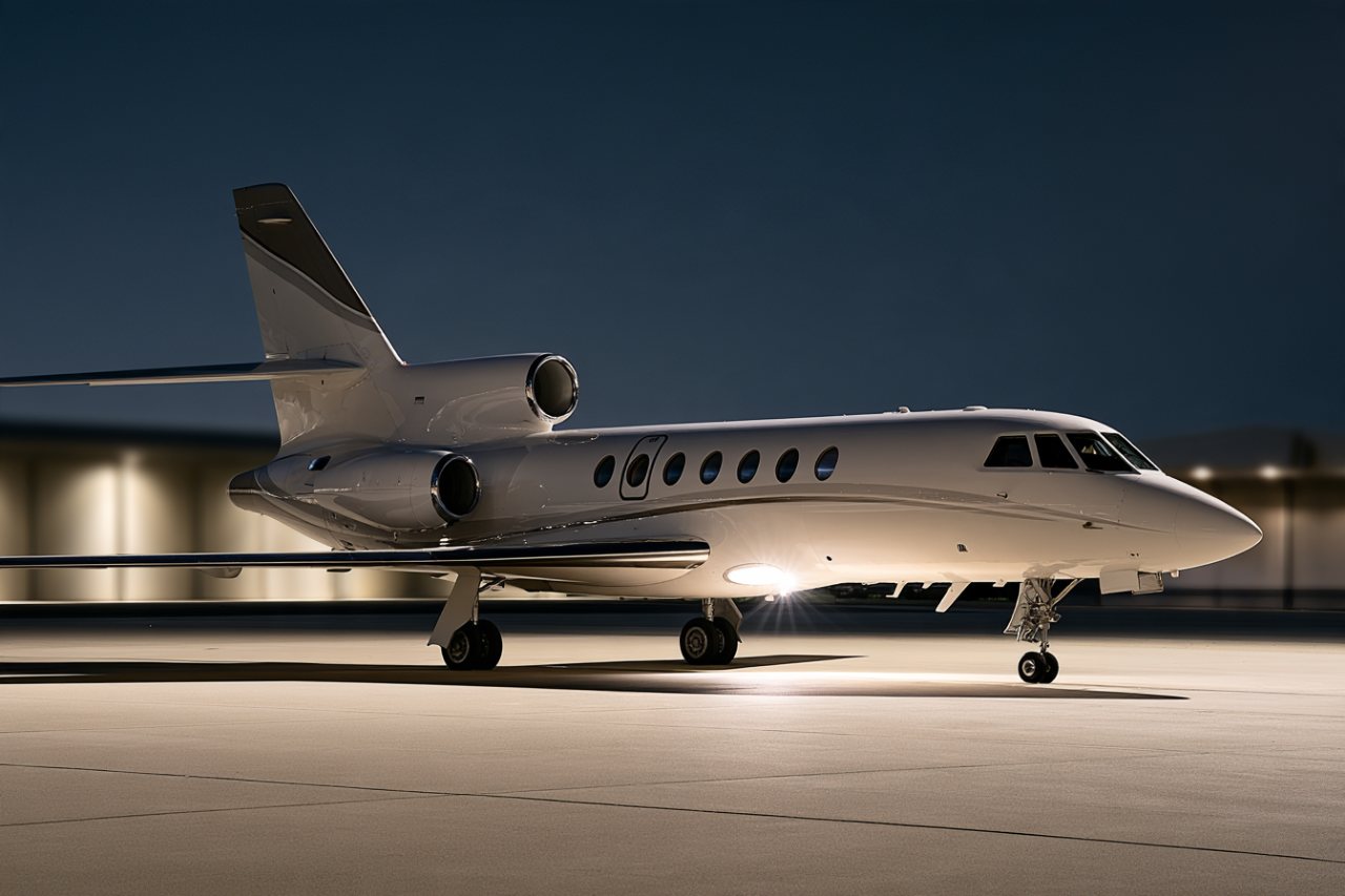 Representative photo of a Falcon 50 — not the aircraft flying this leg
