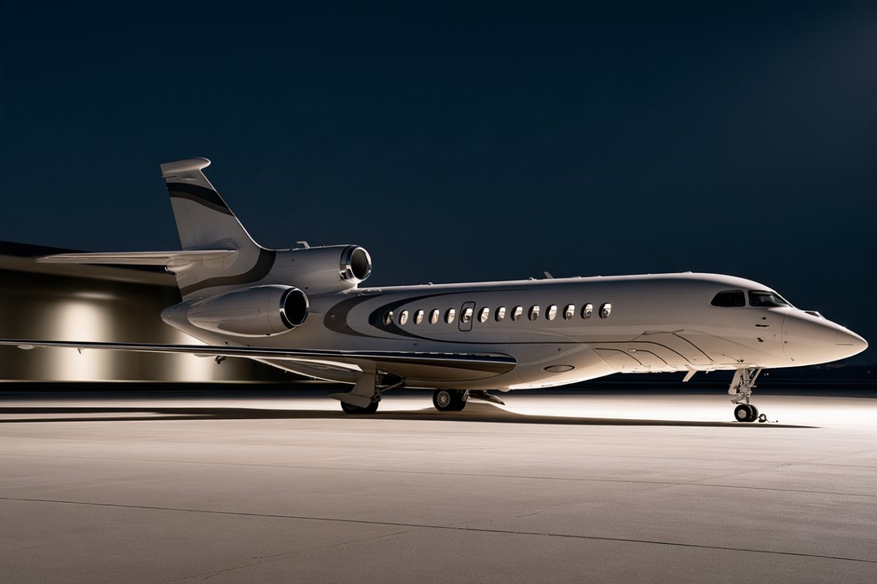 Representative photo of a Falcon 6X — not the aircraft flying this leg